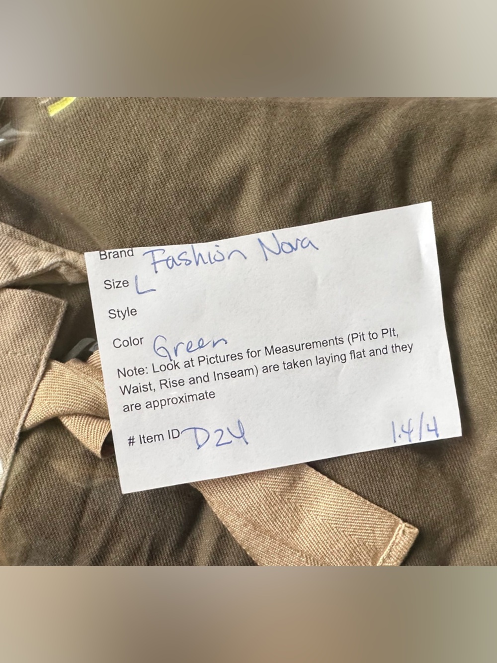 Fashion Nova Women's L "Block It Out Cargo Joggers" Olive/Combo - Picture 12 of 12